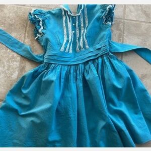 Vintage Jean Durain girls size 8 blue dress